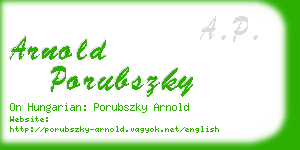 arnold porubszky business card